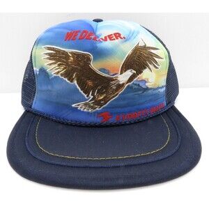 Vintage 1987 USPS EXPRESS US MAIL Soaring Eagle Mesh Snapback Trucker Hat